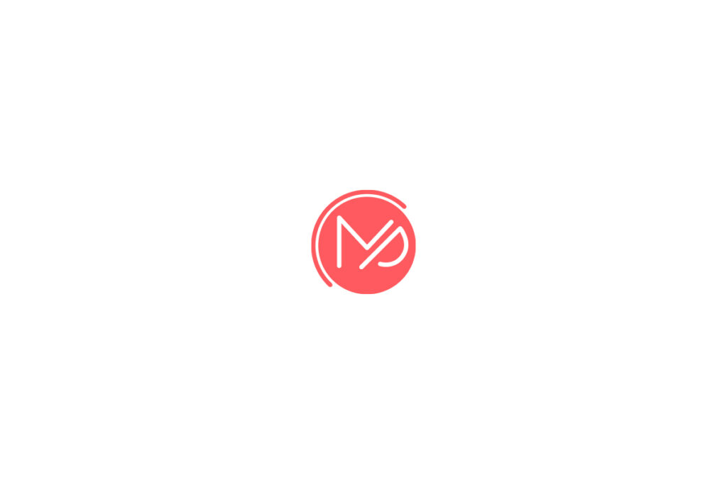 Logo Maria Pia Cossu: cerchio rosso con le lettere "C", "M" e "P" stilizzate in bianco al suo interno.