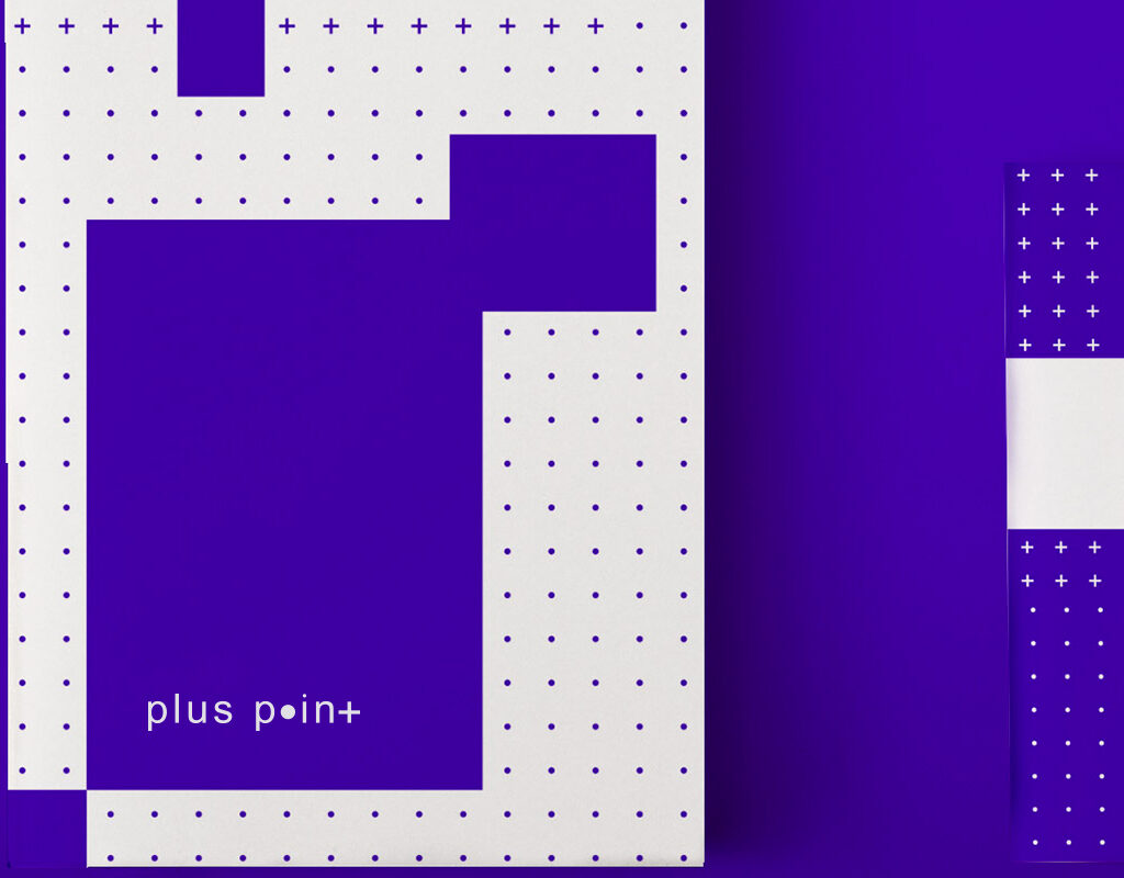 Esempio di immagine coordinata moderna e fluida del brand Plus Point.