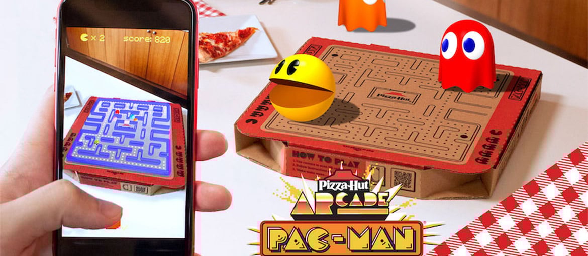 Immagine del packaging di Pizza Hut ispirato a Pac-Man