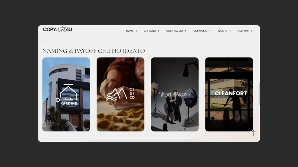 Screnshot pagina web con gallery