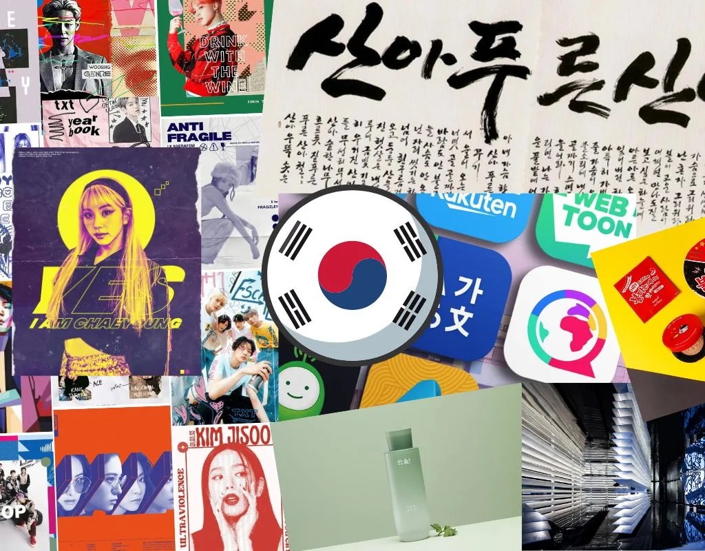 Collage di immagini sull'Hallyu. L'onda coreana e il suo impatto sul design
