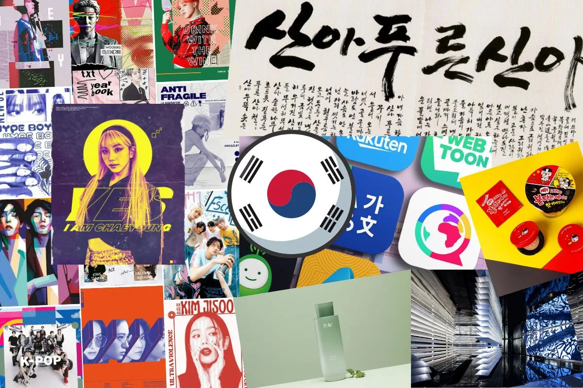 Collage di immagini sull'Hallyu. L'onda coreana e il suo impatto sul design