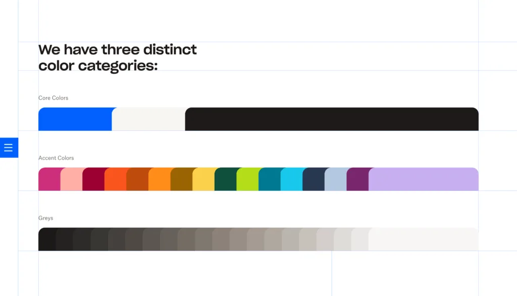 Palette colori Dropbox e varianti di logo per identità visiva flessibile.