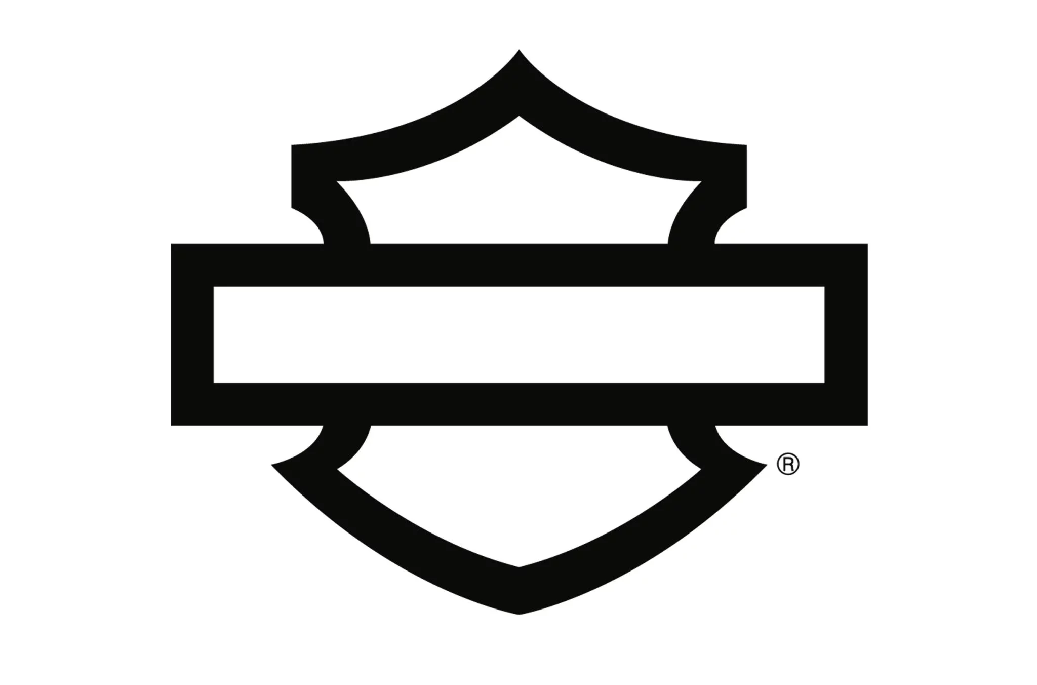 Rebranding del logo Harley-Davidson con la rimozione di tutte le scritte.