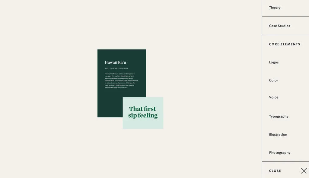 Screenshot del brand guideline di Starbucks della sezione dedicata al tono di voce.