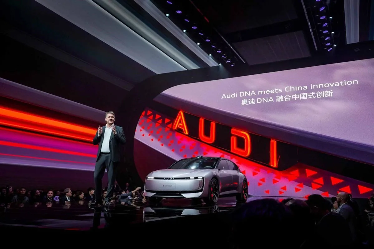 Presentazione Audi in Cina con nuovo concept di auto elettrica e slogan “Audi DNA meets China innovation